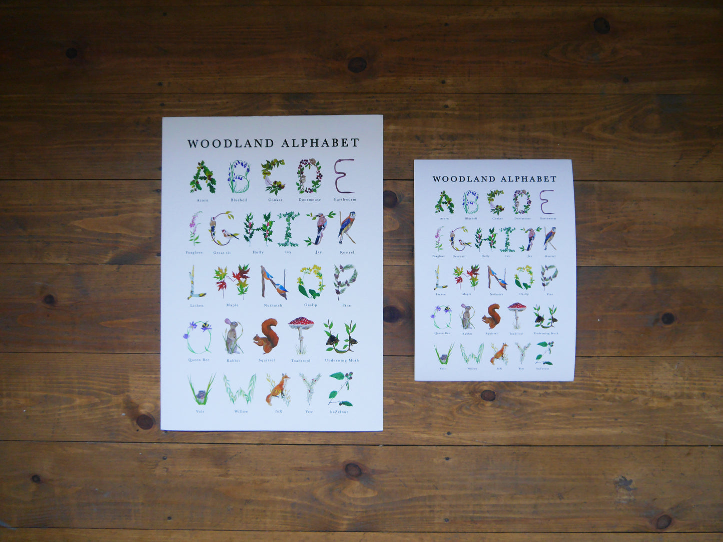 Personalised Woodland Alphabet INITIAL Print