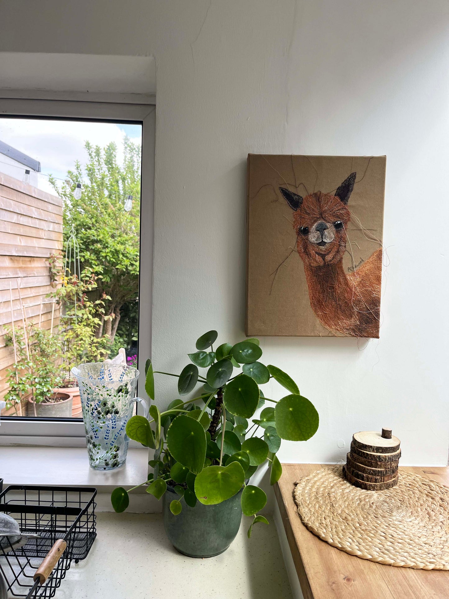 Alpaca Embroidered Canvas