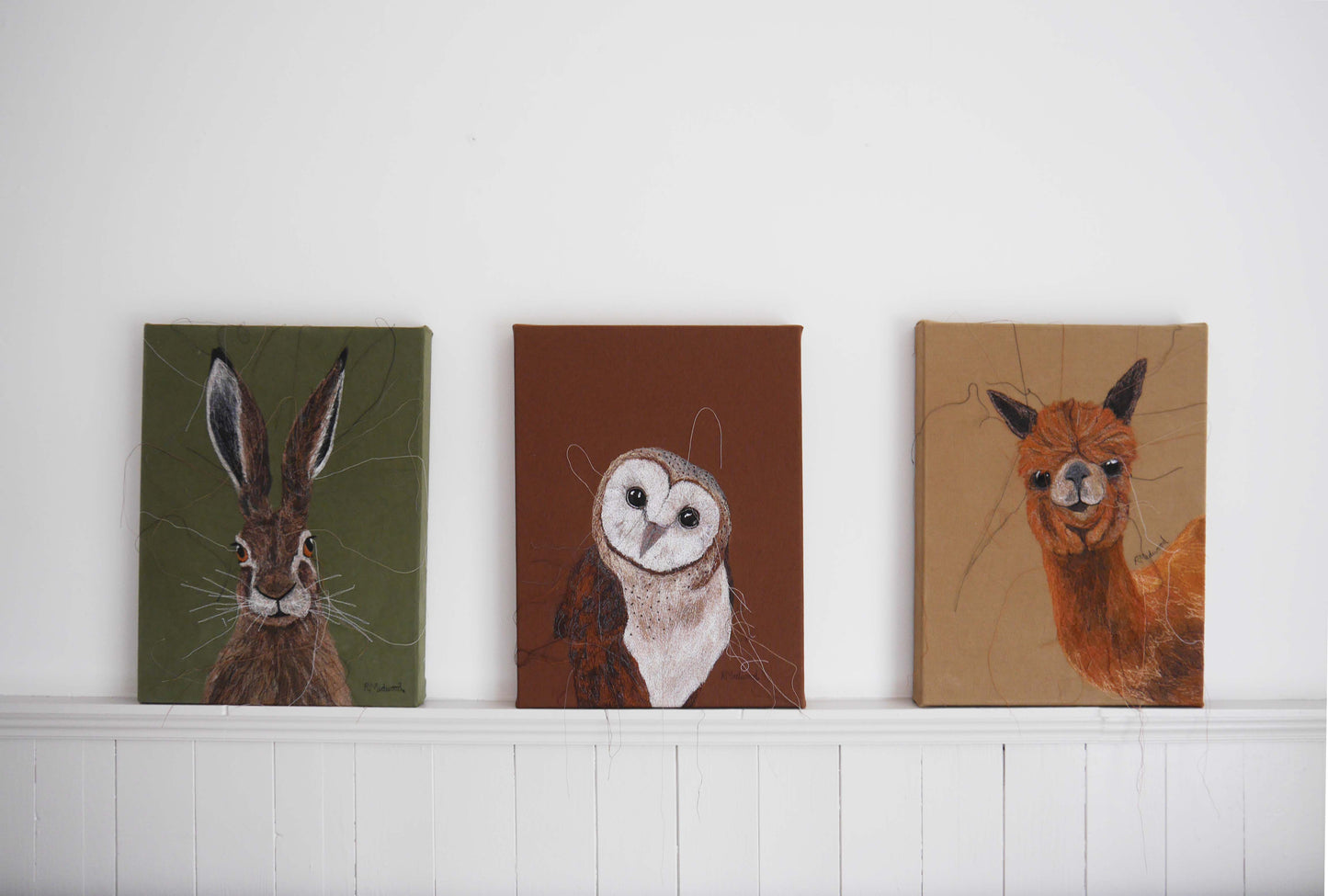 Barn Owl Embroidered Canvas