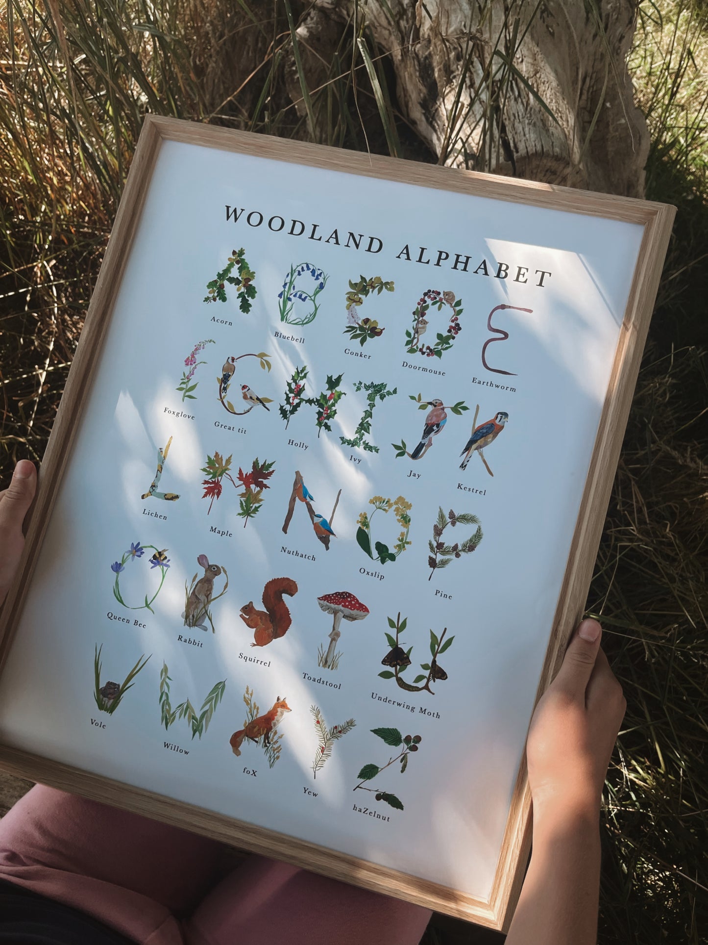 Personalised Woodland Alphabet INITIAL Print