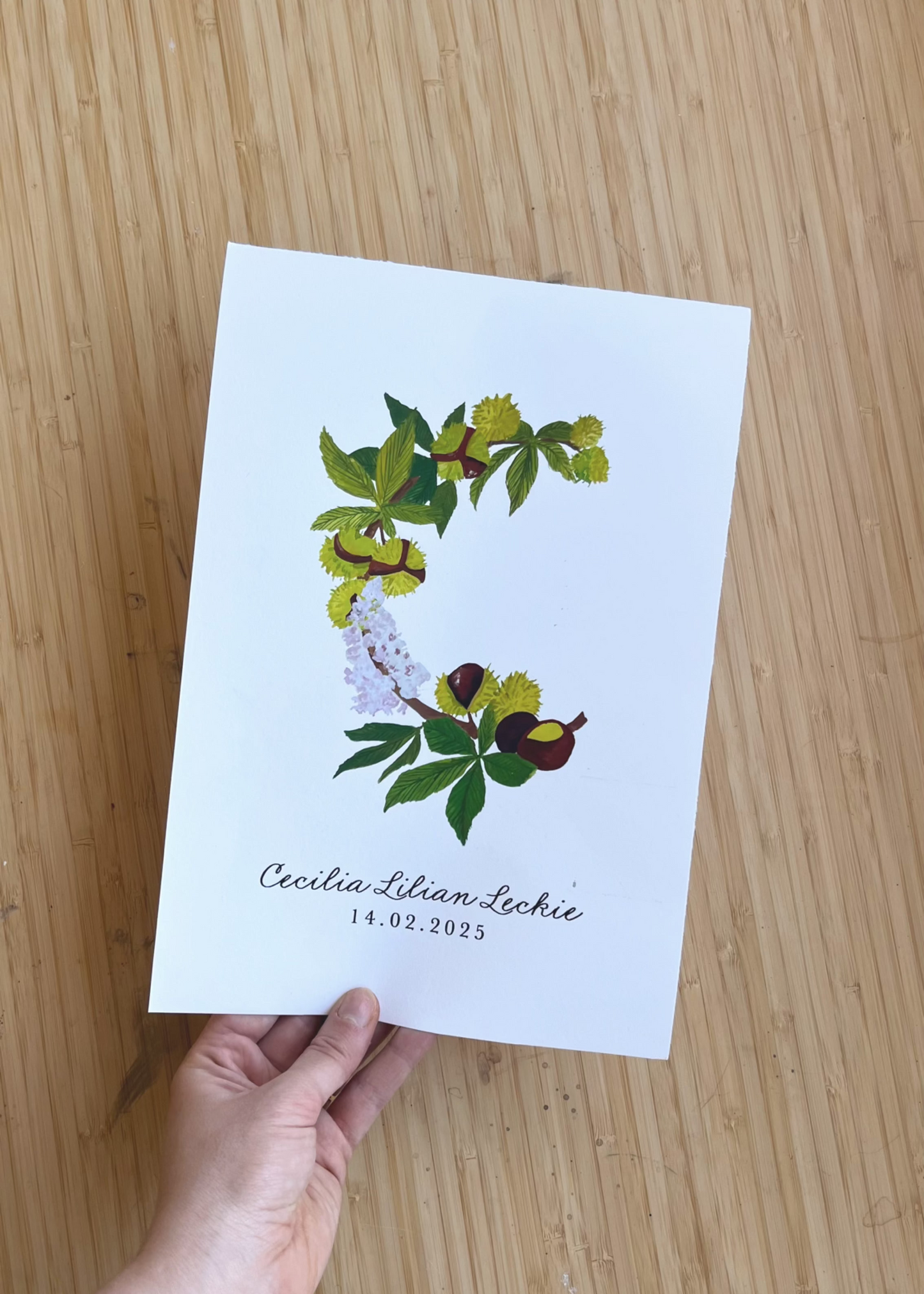 Personalised Woodland Alphabet INITIAL Print