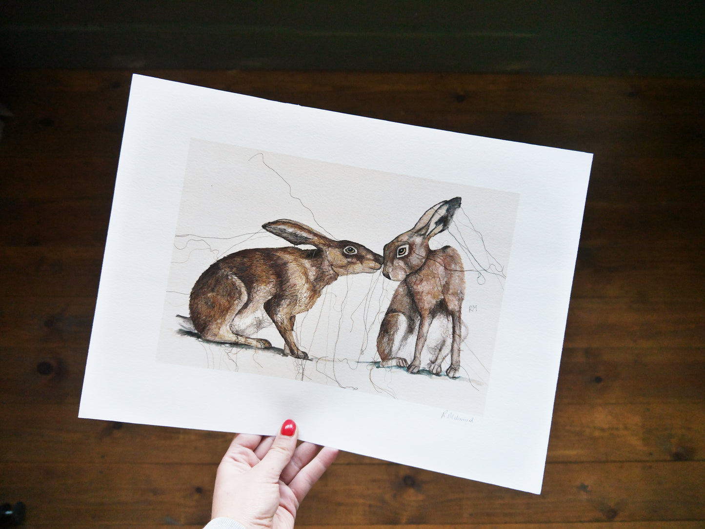 Two Hares Art Print