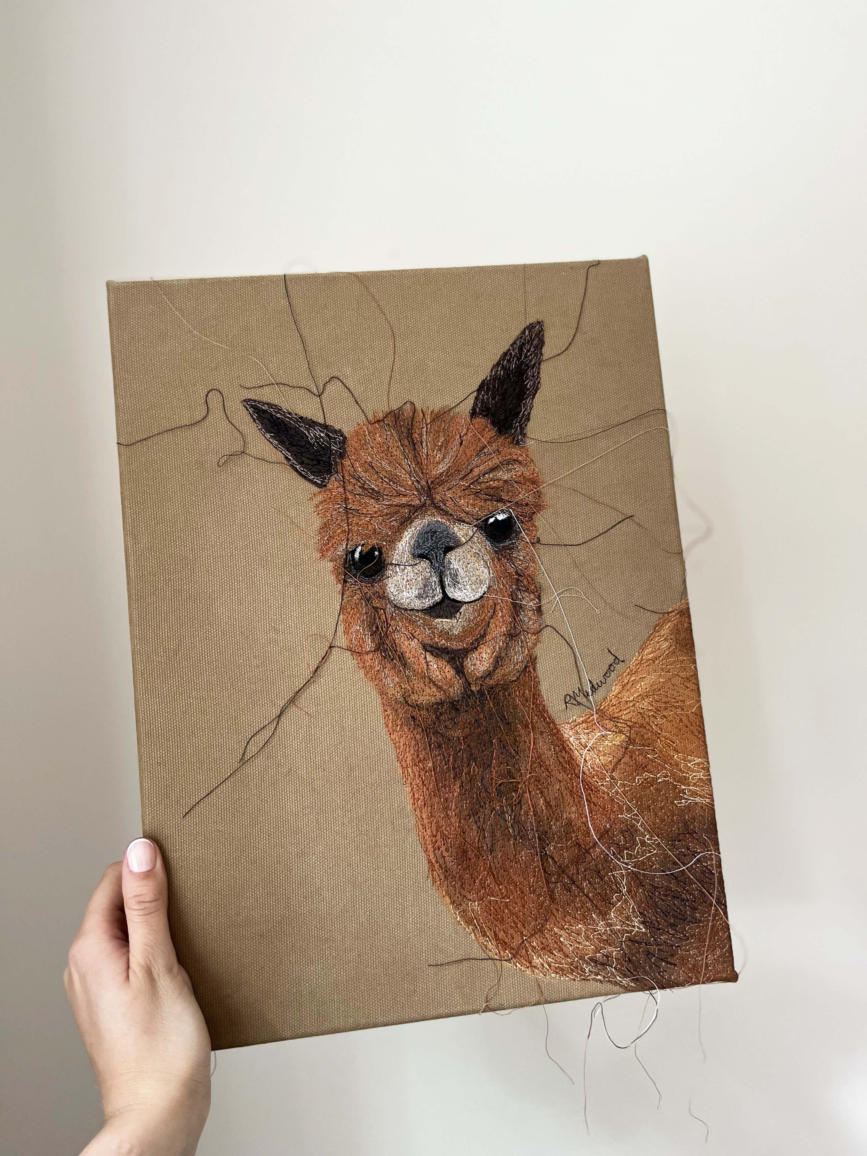 *SOLD* Alpaca Embroidered Canvas