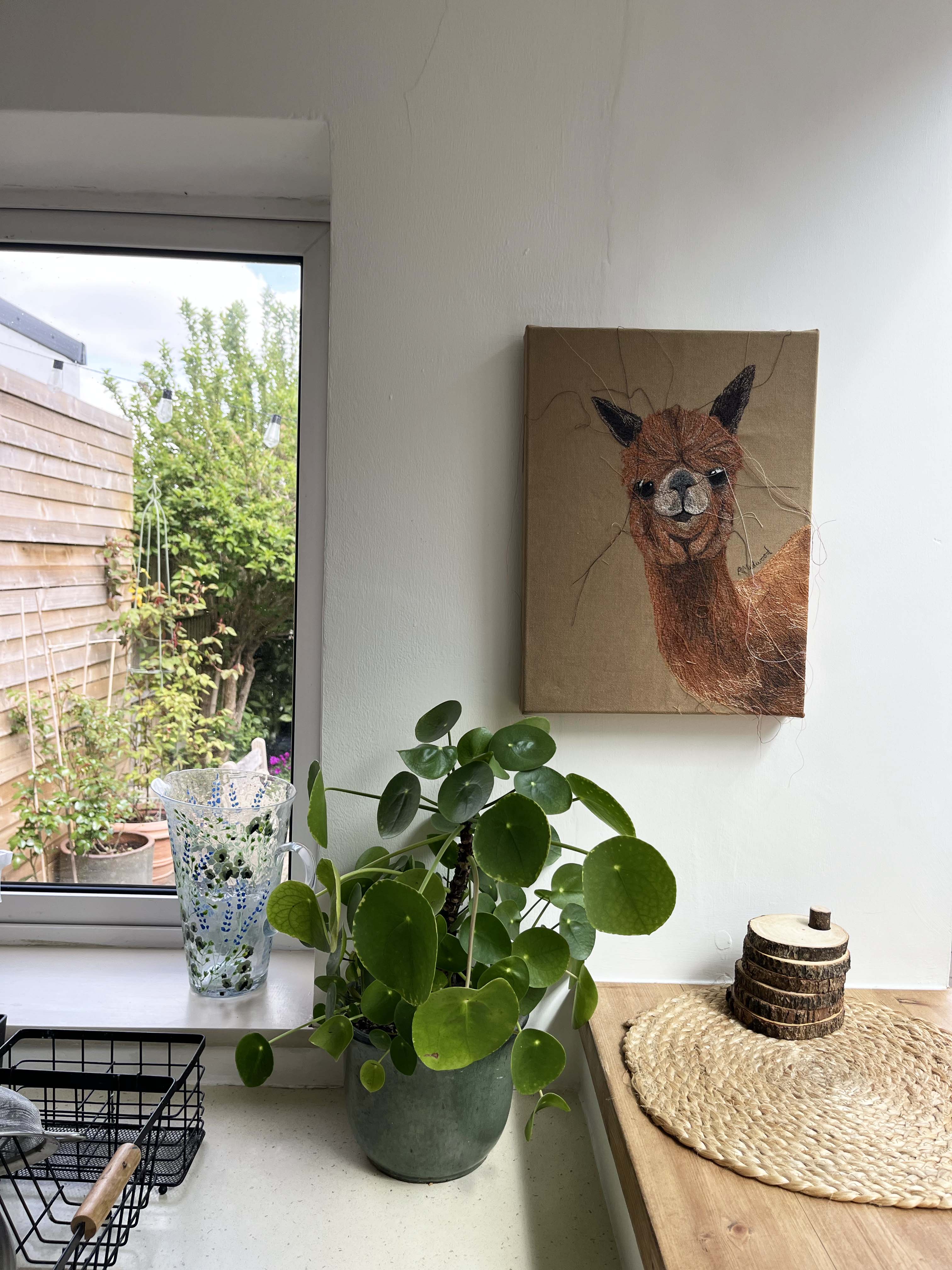 *SOLD* Alpaca Embroidered Canvas