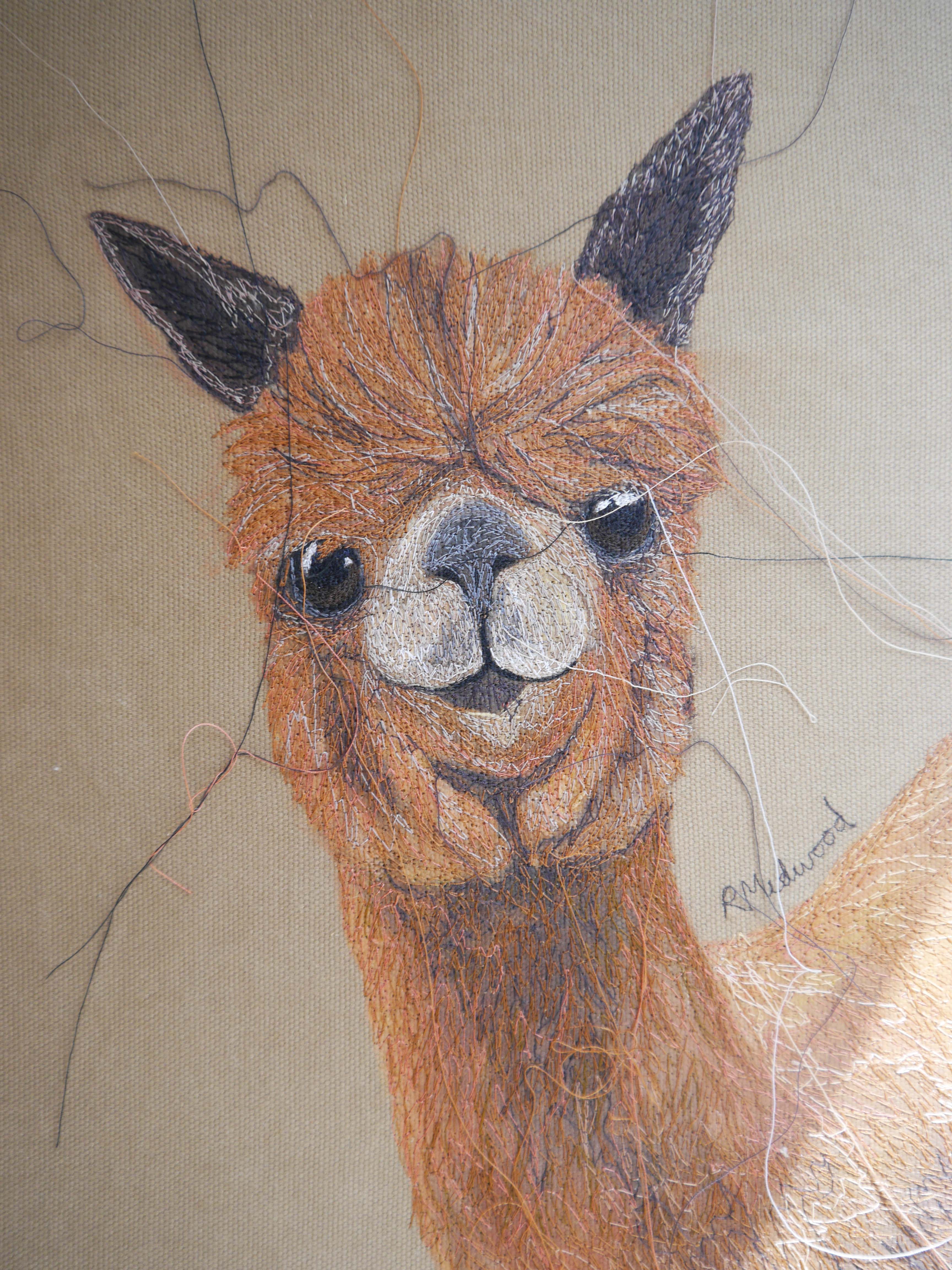 *SOLD* Alpaca Embroidered Canvas