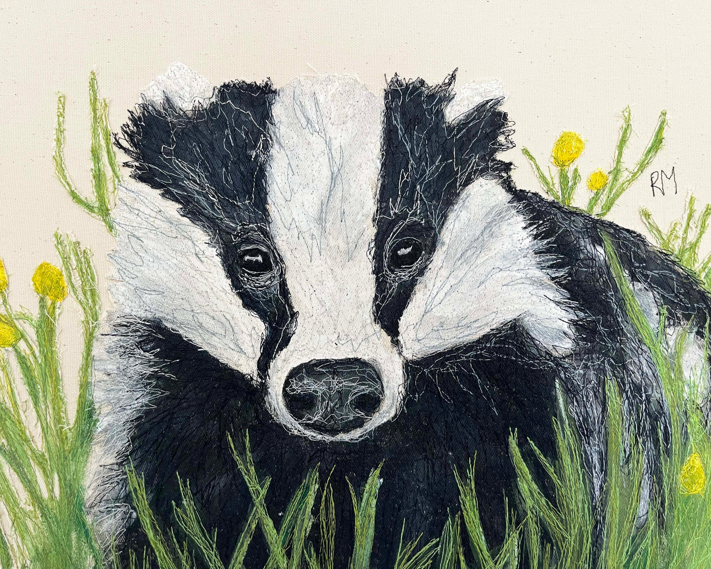 Badger Embroidered Canvas