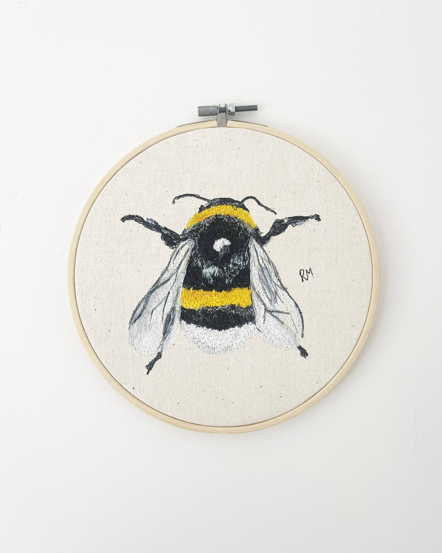 Bee Embroidered Hoop Picture