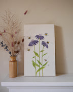 Bees on Blooms Embroidered Canvas