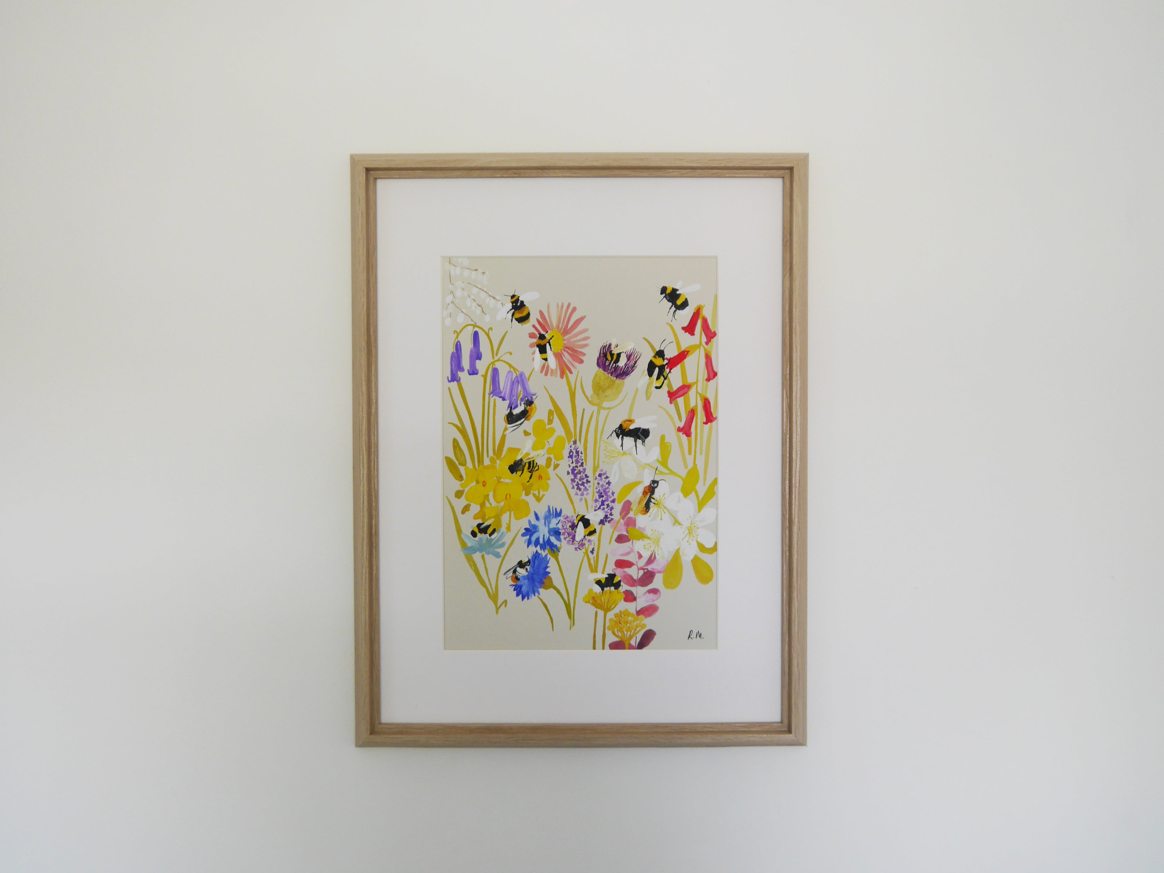 Bees on Blooms Art Print