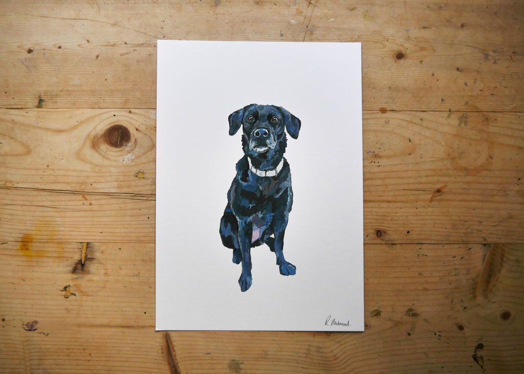 Black Labrador Dog Print