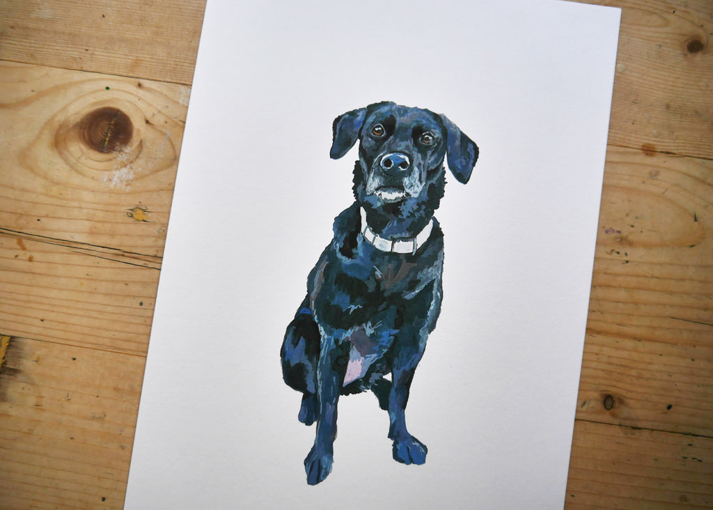 Black Labrador Dog Print