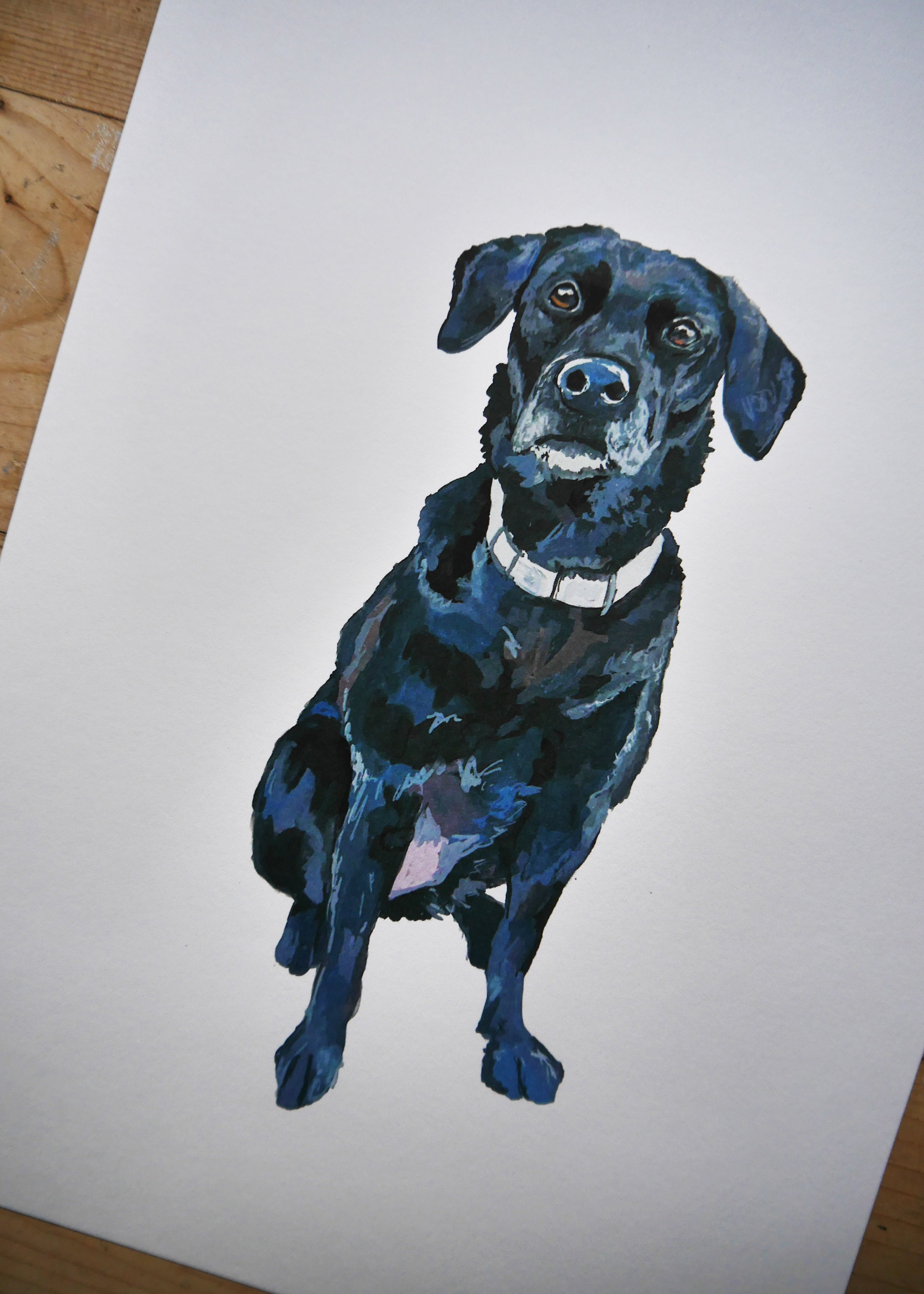 Black Labrador Dog Print