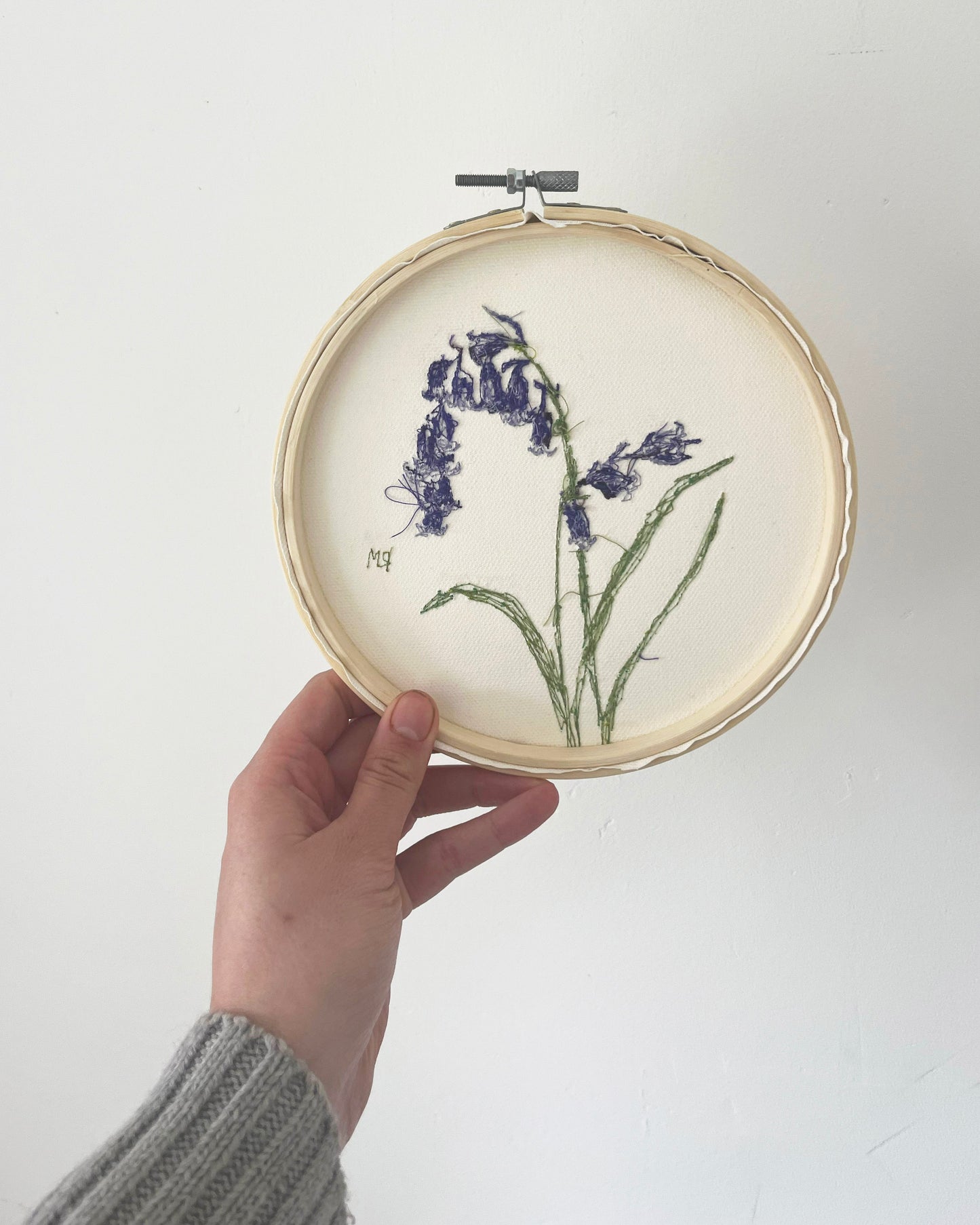 Bluebell Embroidery Hoop Picture