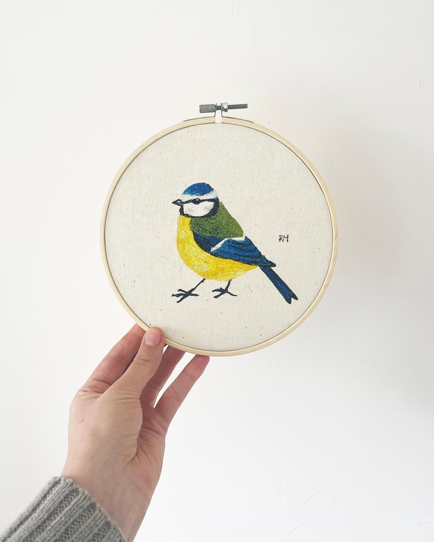 Bluetit Embroidery Hoop Picture