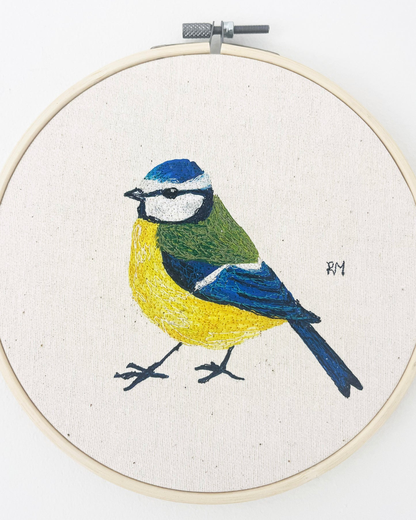 Bluetit Embroidery Hoop Picture