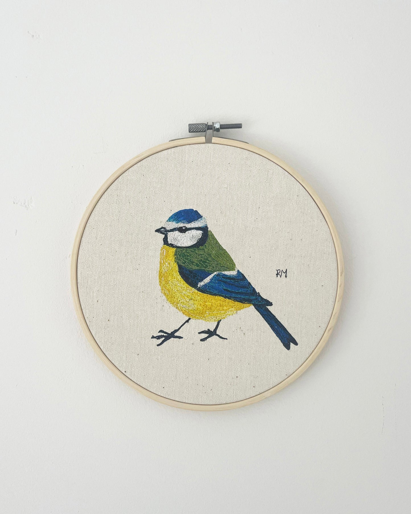 Bluetit Embroidery Hoop Picture