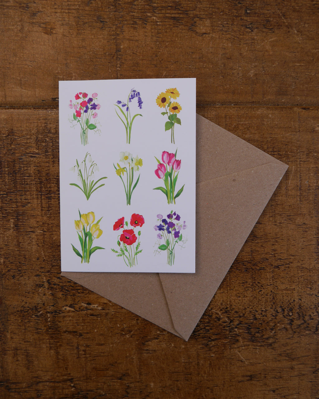 British Blooms Greetings Card