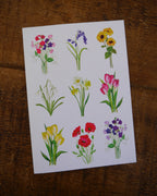 British Blooms Greetings Card
