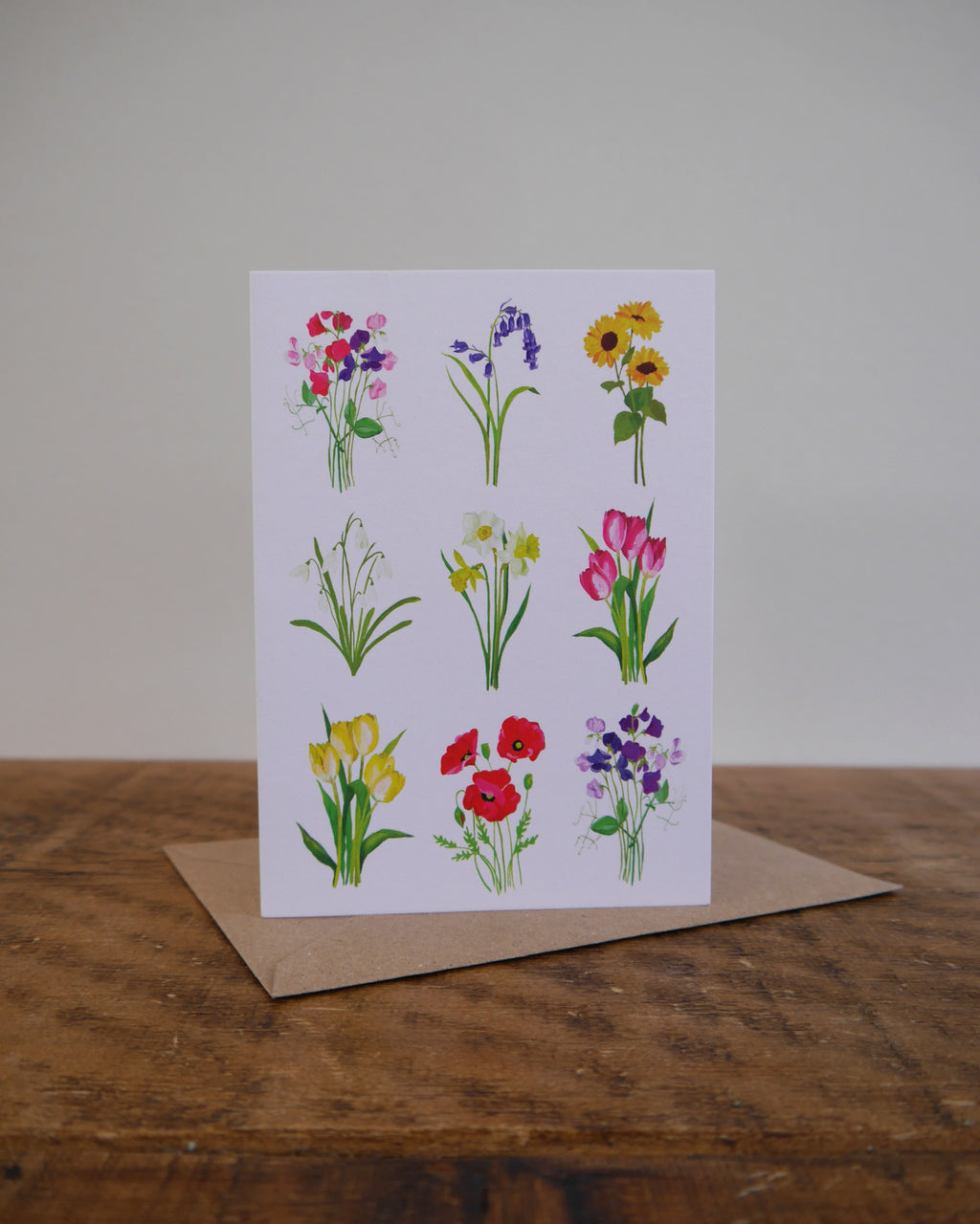 British Blooms Greetings Card