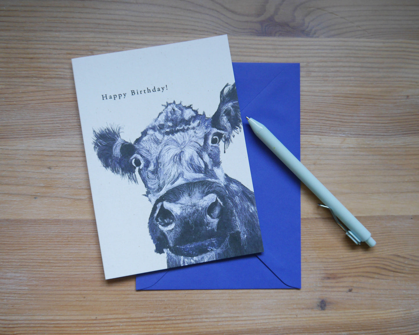 Happy Birthday Cow Greetings Card