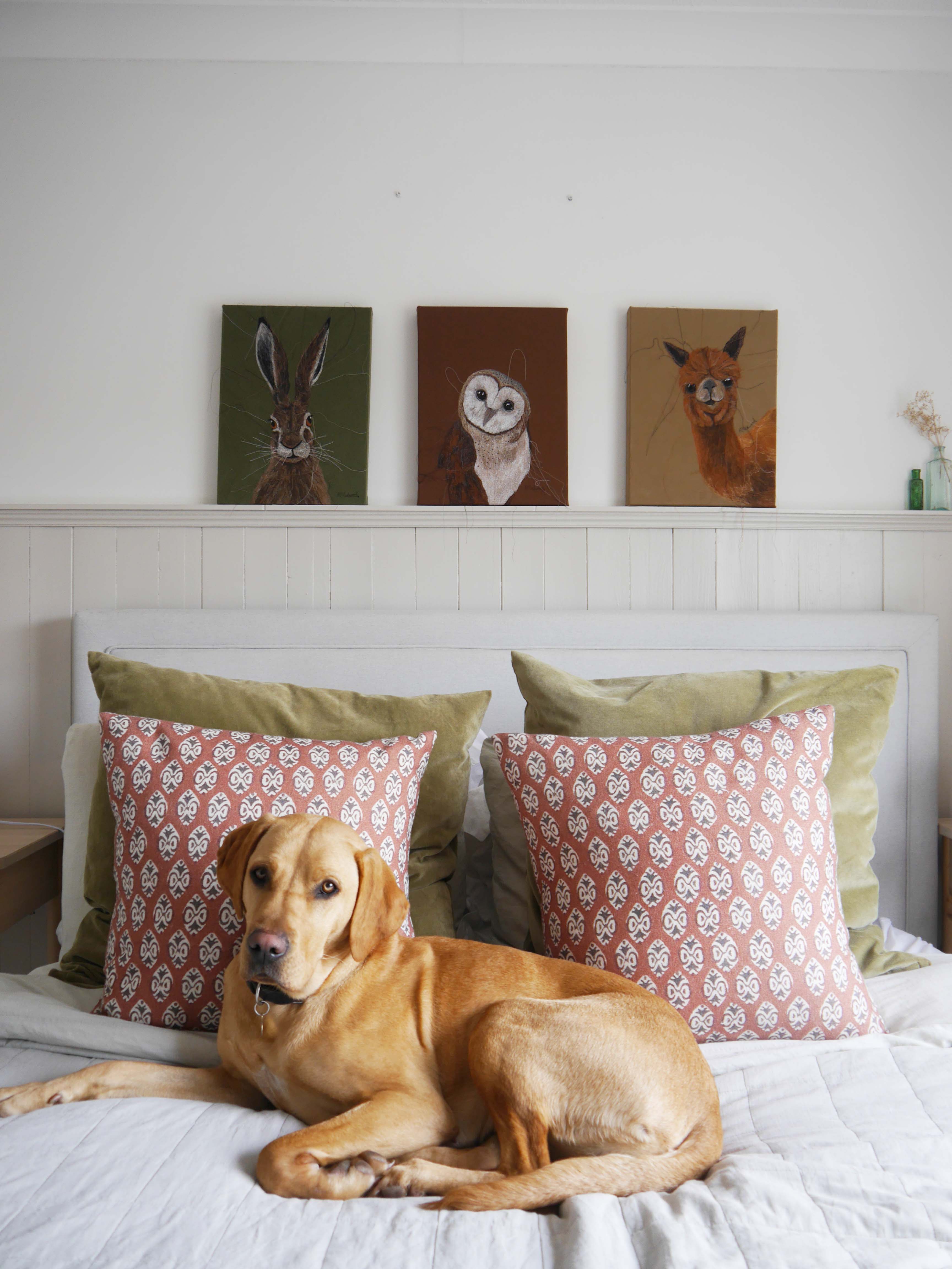 *SOLD* Hare Embroidered Canvas