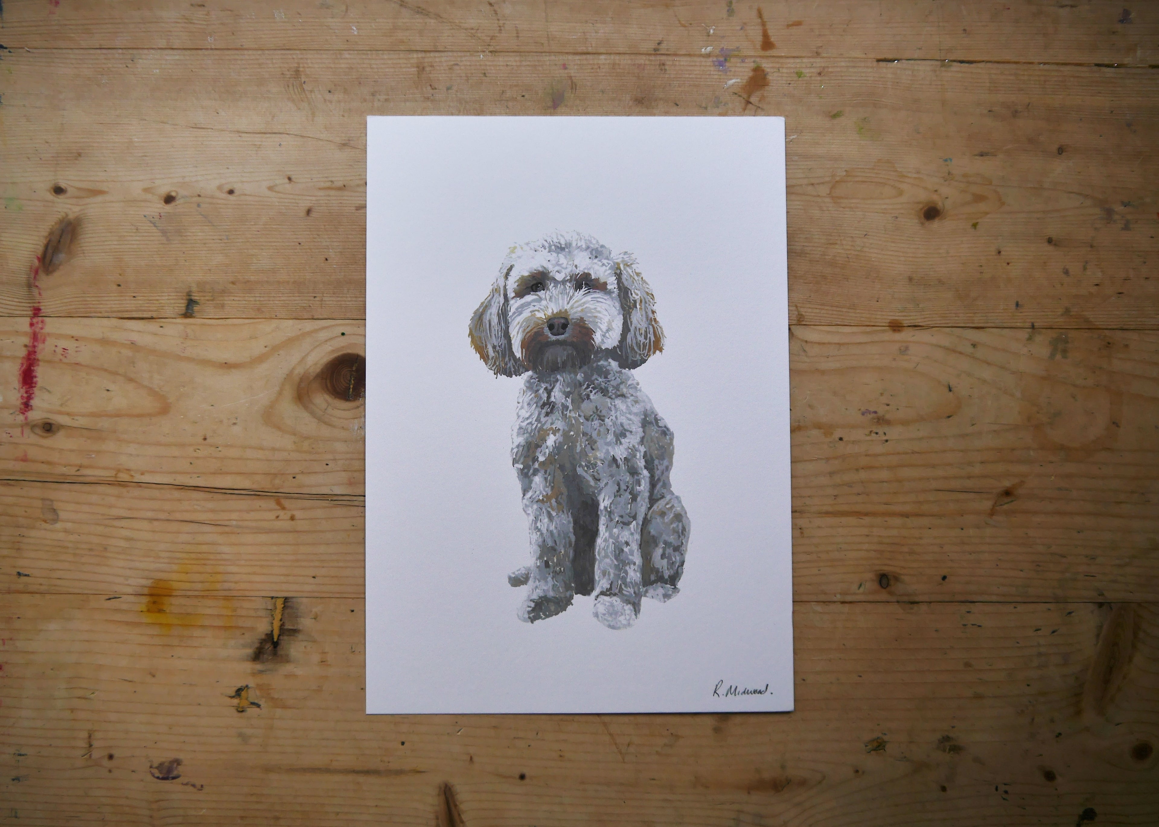 Cream Cockapoo Dog Print