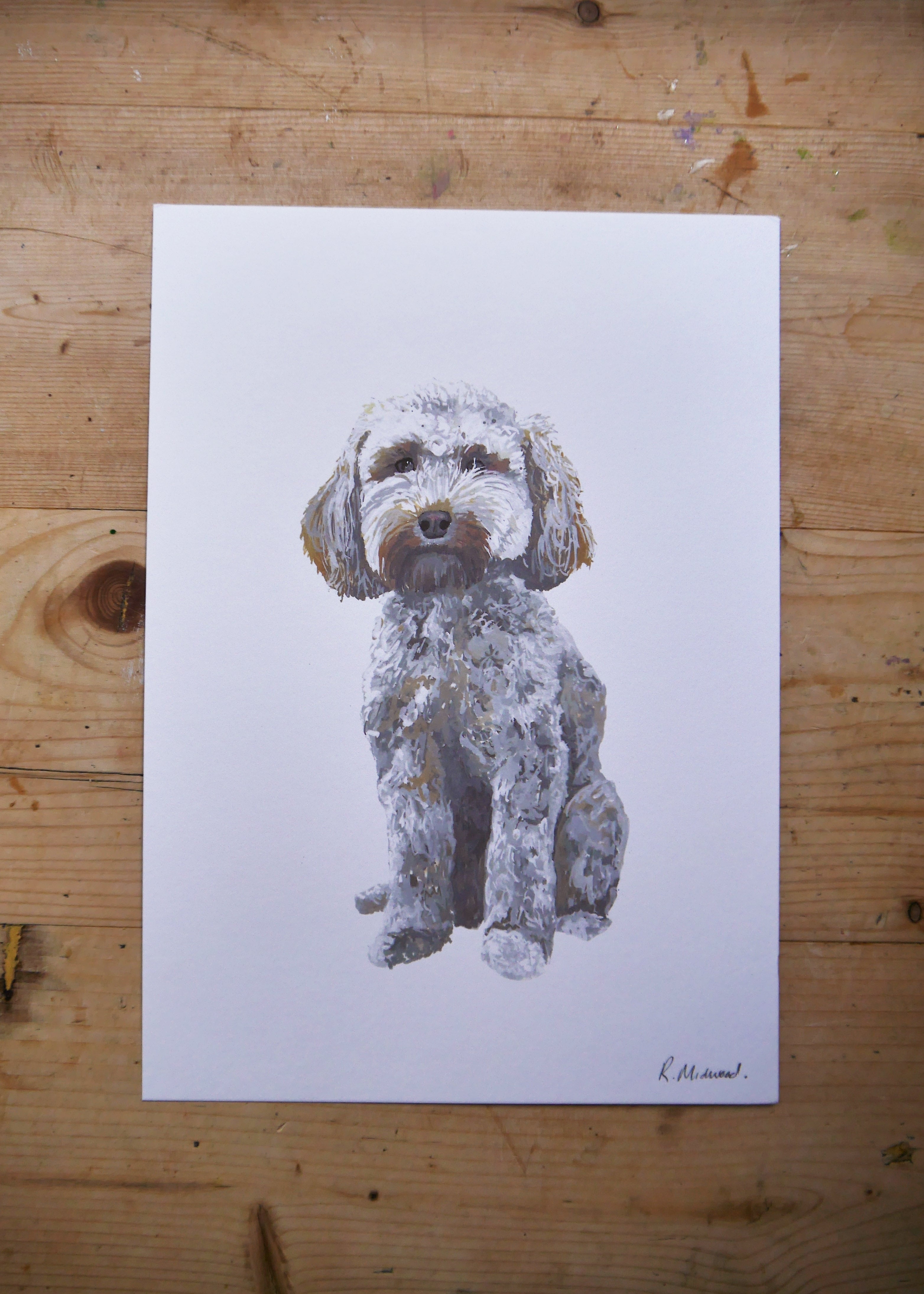 Cream Cockapoo Dog Print