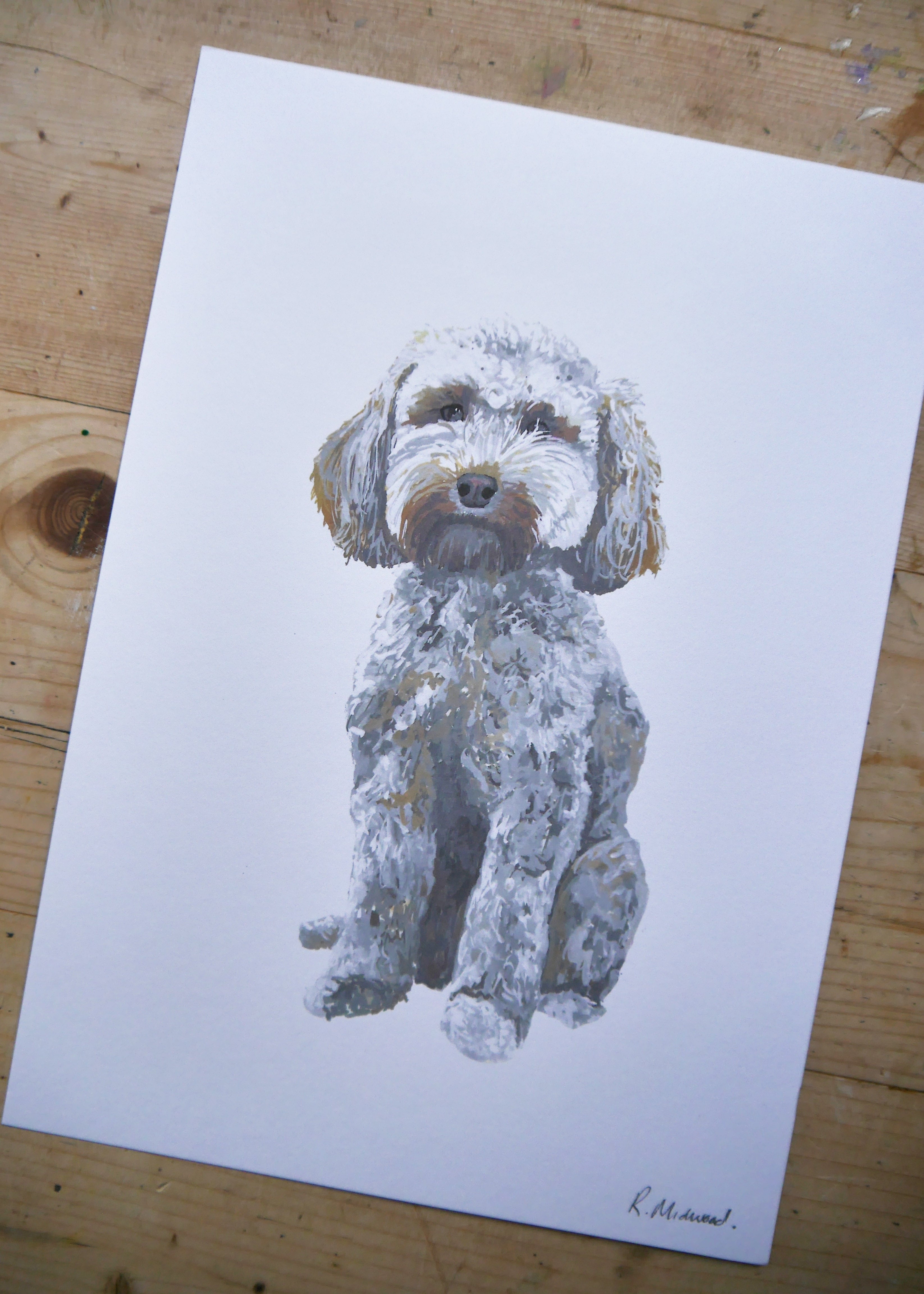 Cream Cockapoo Dog Print