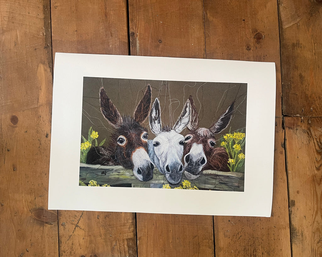 Donkey's Embroidered Canvas