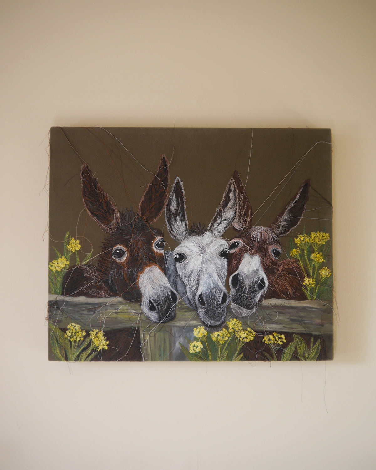 Donkey's Embroidered Canvas