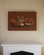 Sleeping Foxes Embroidered Canvas
