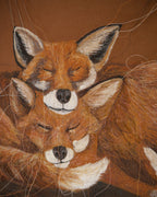Sleeping Foxes Embroidered Canvas