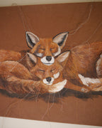Sleeping Foxes Embroidered Canvas