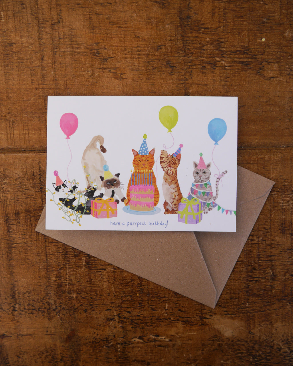 Cat Birthday Greetings Card