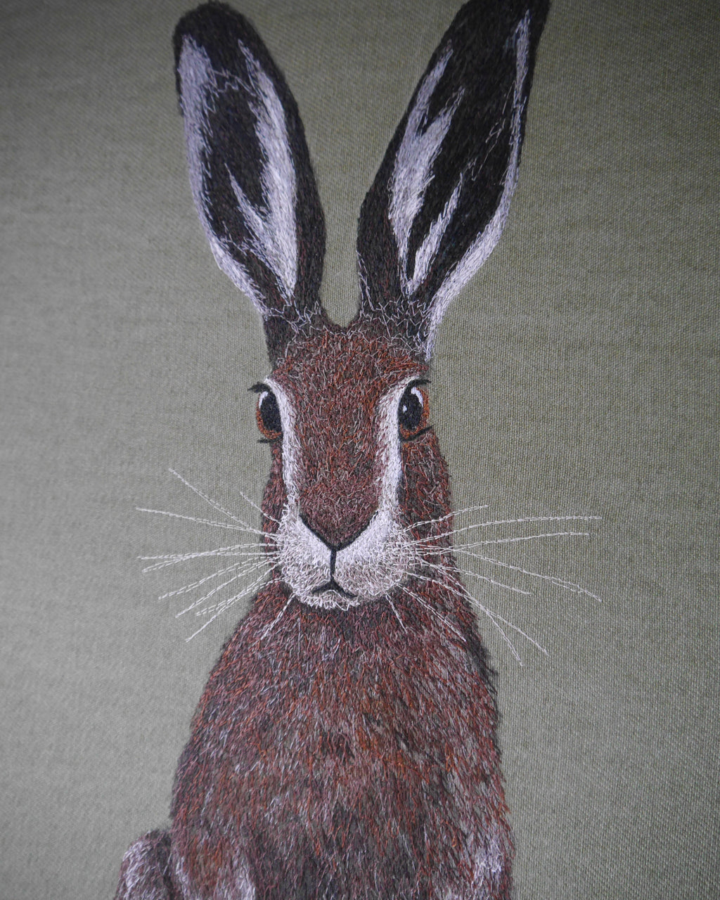 Hare Embroidered Canvas