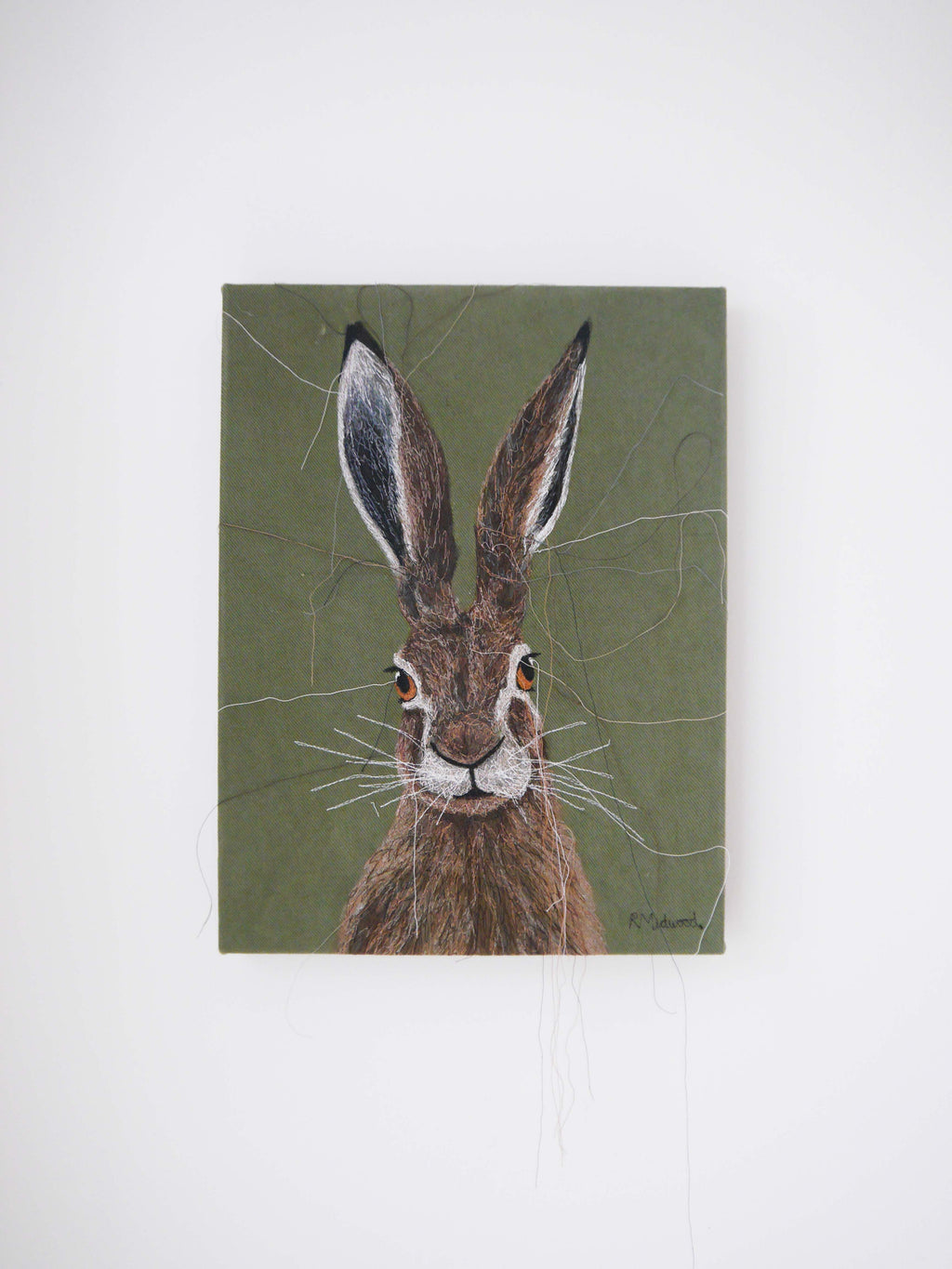 *SOLD* Hare Embroidered Canvas