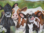 Herd of Cows Embroidered Canvas