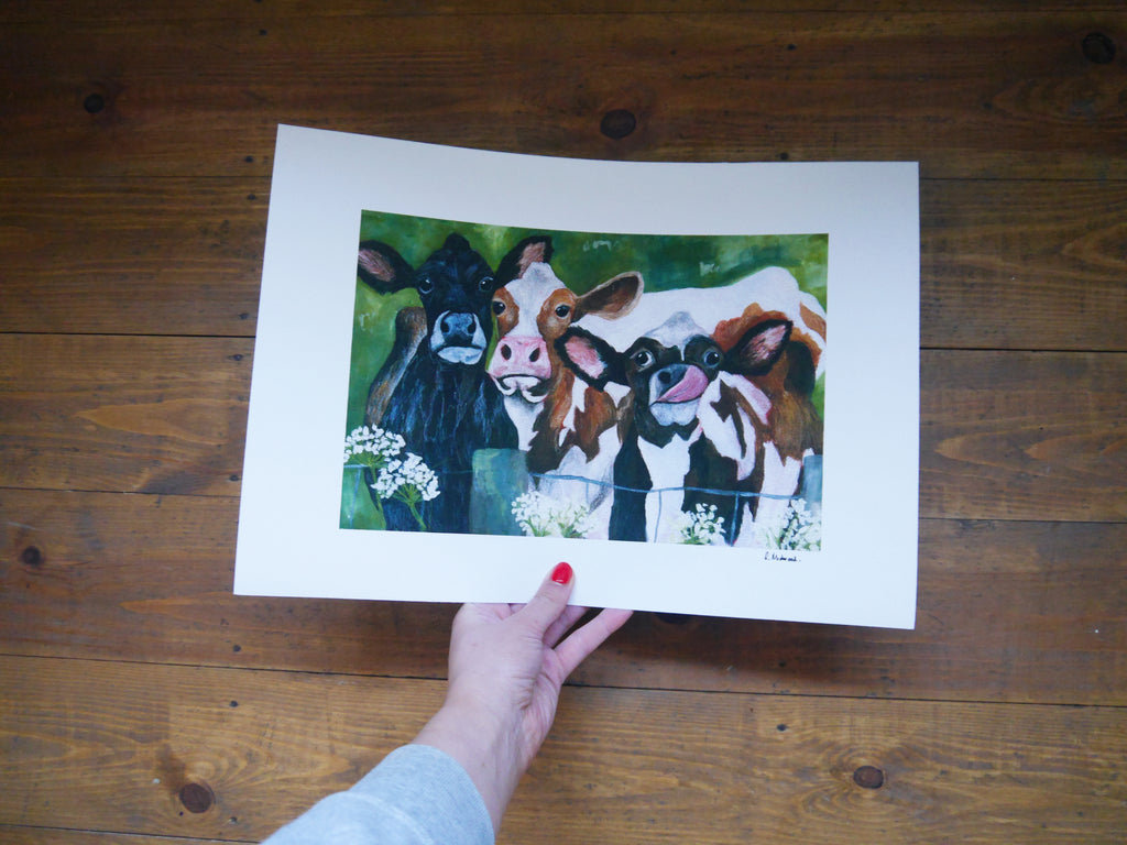 Cow Herd Art Print