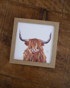 Highland Cow Small Framed Print
