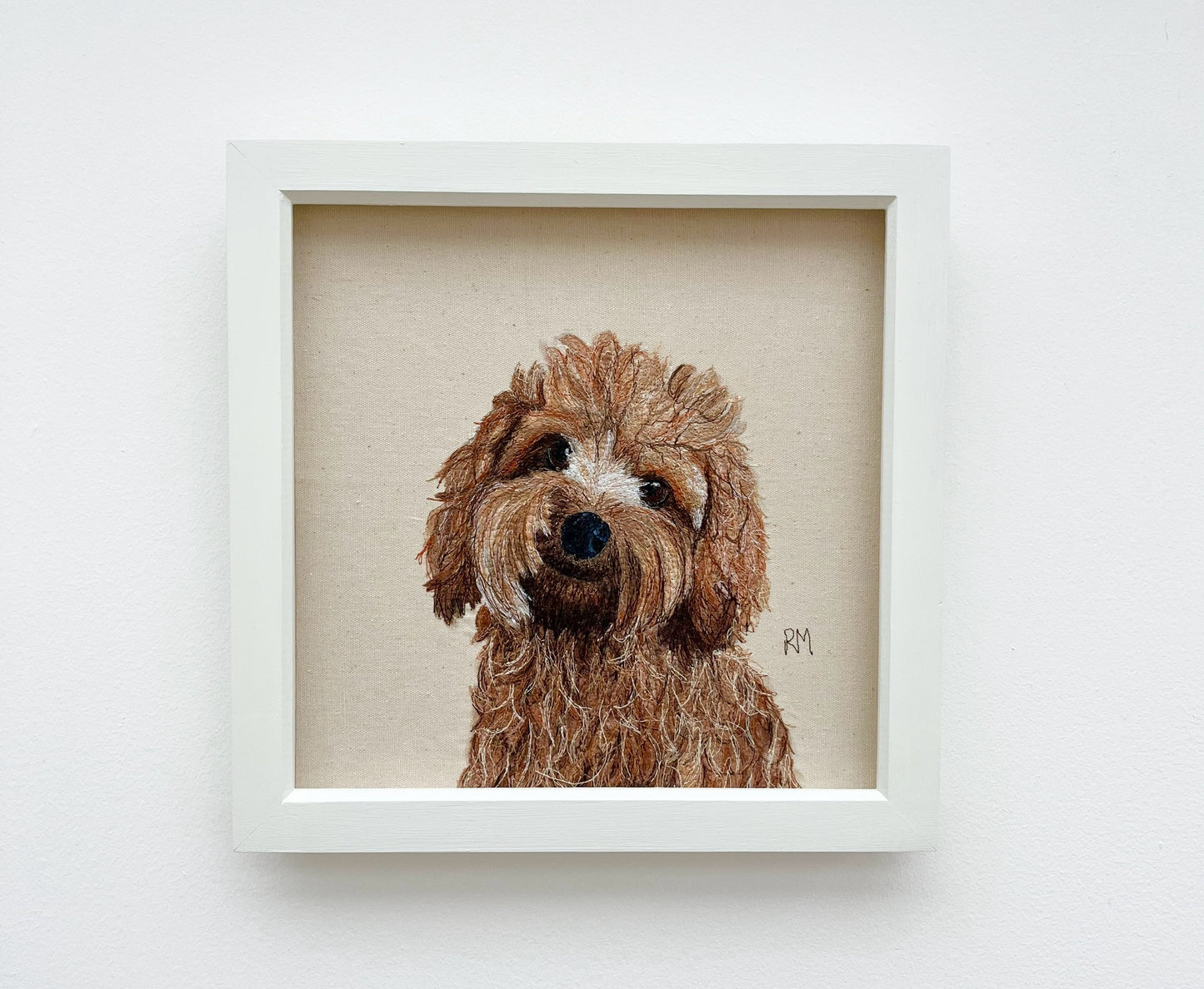 Custom Framed Embroidery Pet Portrait  Book Consultation