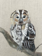 *SOLD* Barn Owl Embroidered Canvas