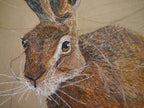 *Sold* Running Hare Embroidered Canvas