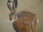 *Sold* Running Hare Embroidered Canvas