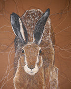 Running Hare Embroidered Canvas