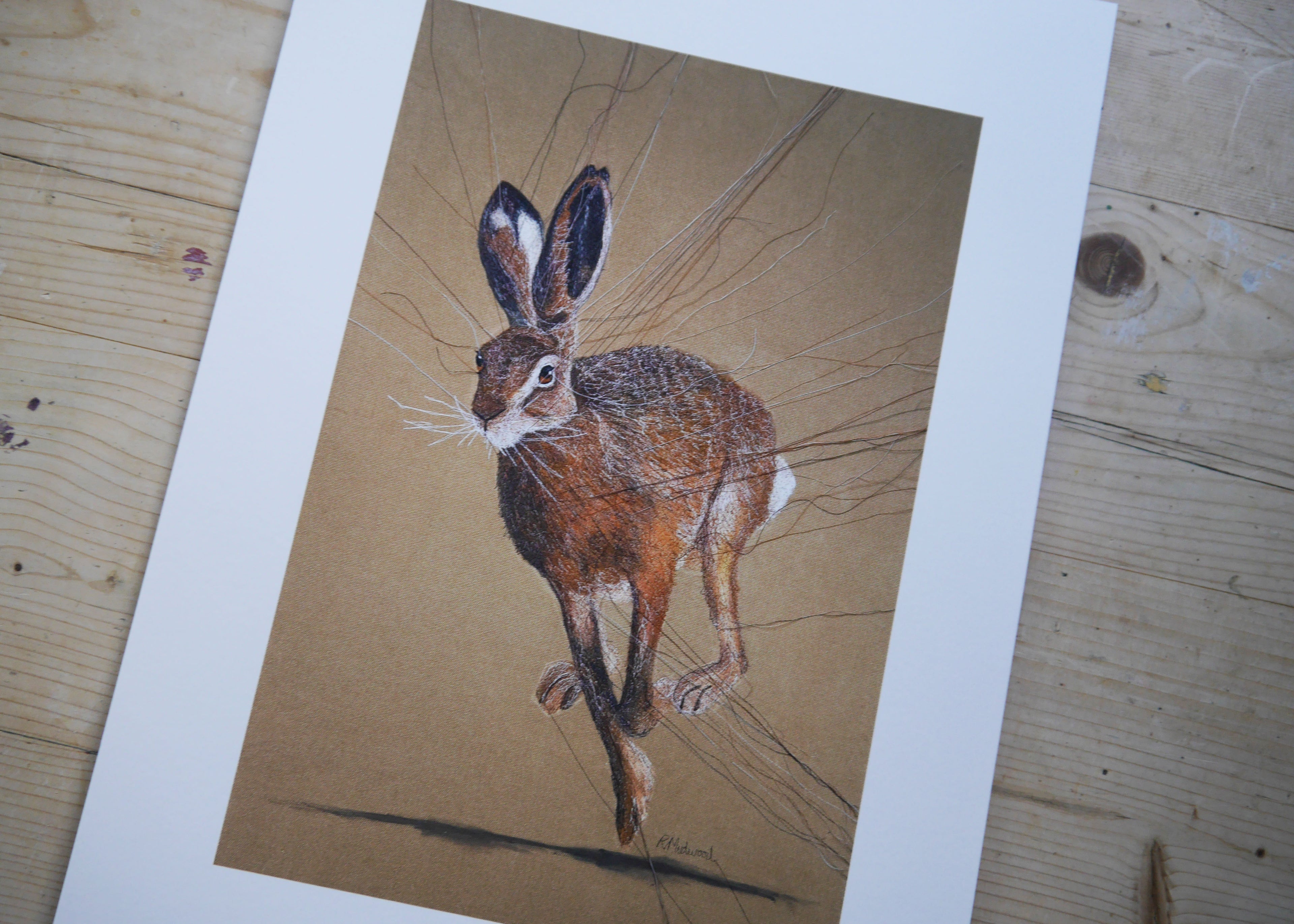 Running Hare Art Print
