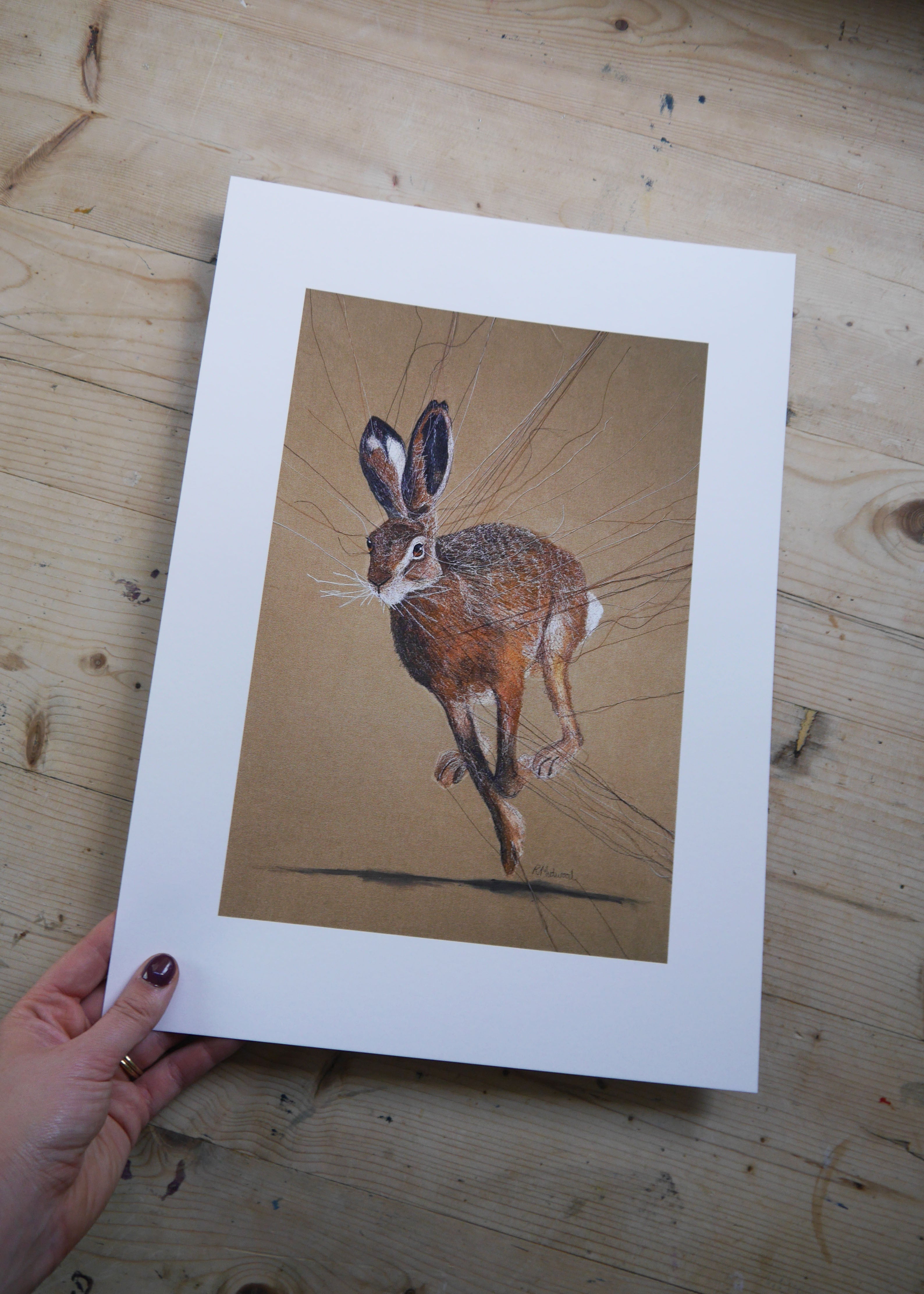 Running Hare Art Print