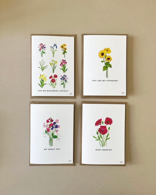 Floral Phrases Greetings Card Pack