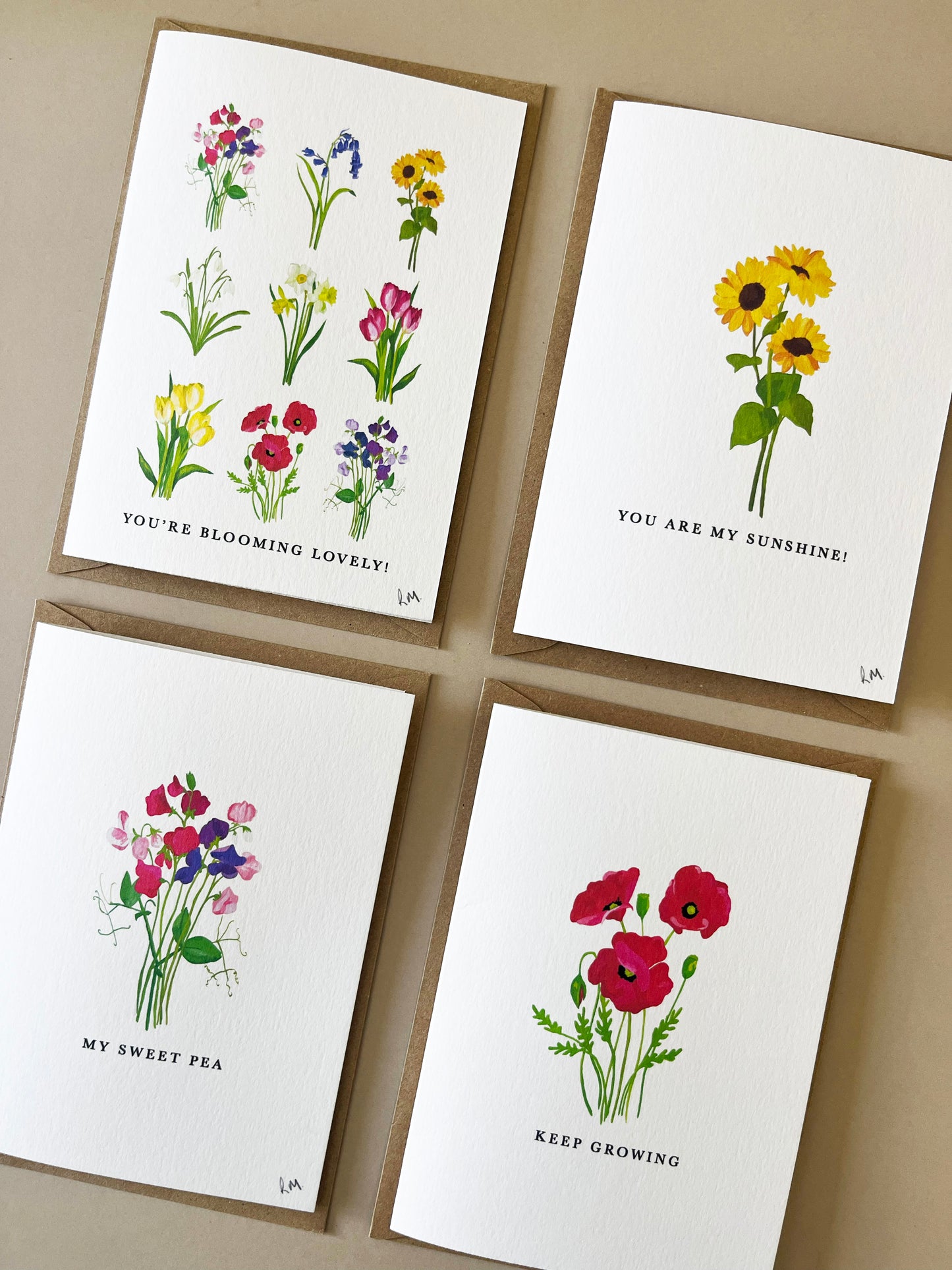 Floral Phrases Greetings Card Pack