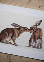 Two Hares Art Print