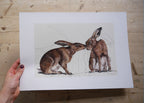 Two Hares Art Print